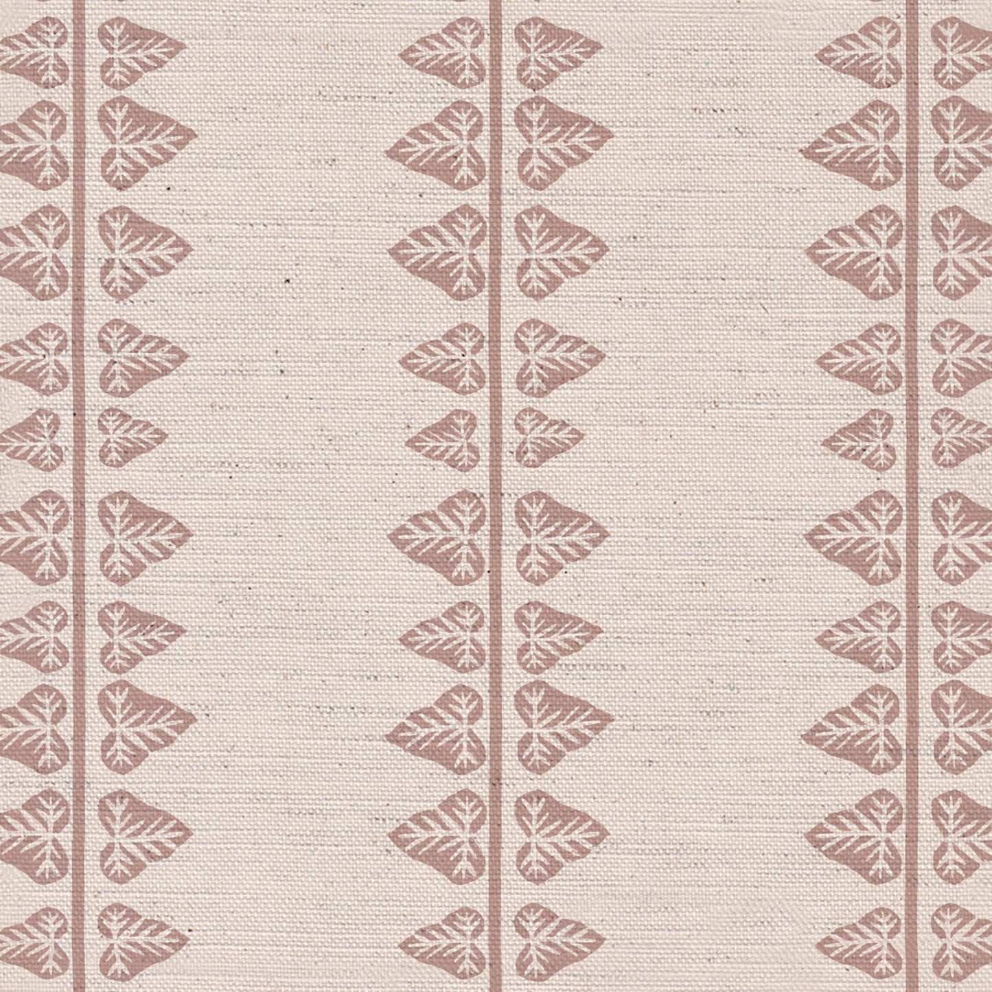 Ivy printed cotton, linen union fabric in Pink