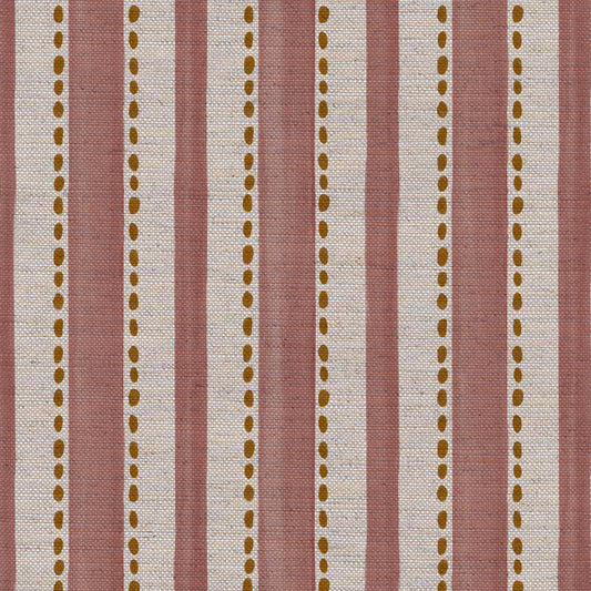 Kelso Stripe linen union fabric in Pink