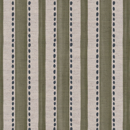 Kelso Stripe linen union fabric in Green