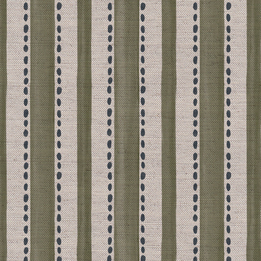 Kelso Stripe linen union fabric in Green