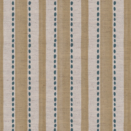 Kelso Stripe linen union fabric in Soft Yellow