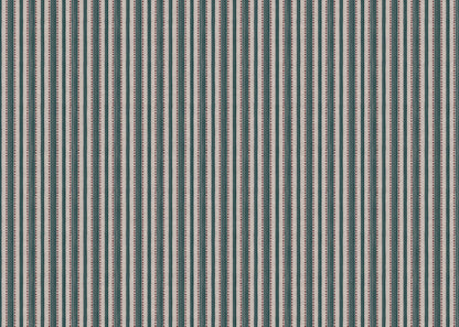 Kelso Stripe linen union fabric in Sea Blue