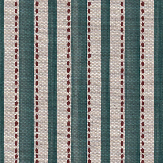Kelso Stripe linen union fabric in Sea Blue