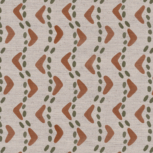 Braemar linen union fabric in Green