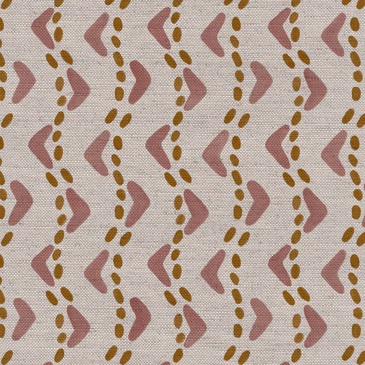 Braemar linen union fabric in Pink