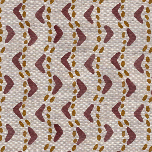 Braemar linen union fabric in Raspberry