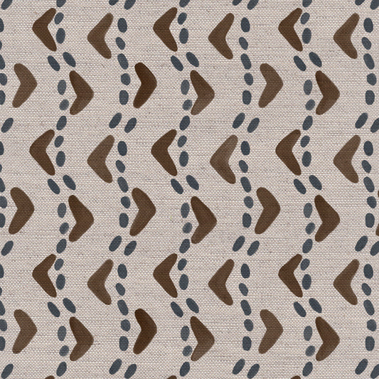Braemar linen union fabric in Conker Brown