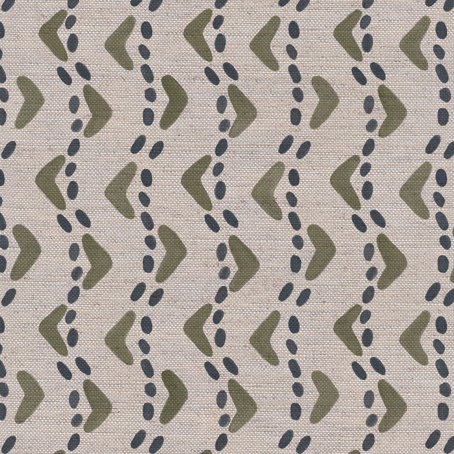 Braemar linen union fabric in Green