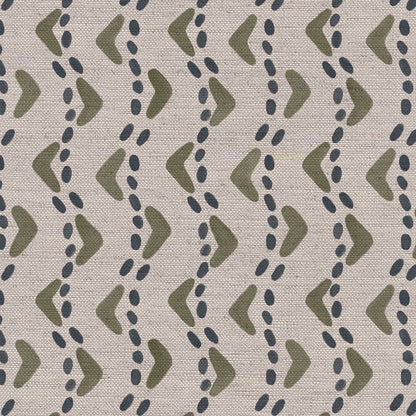 Braemar linen union fabric in Green