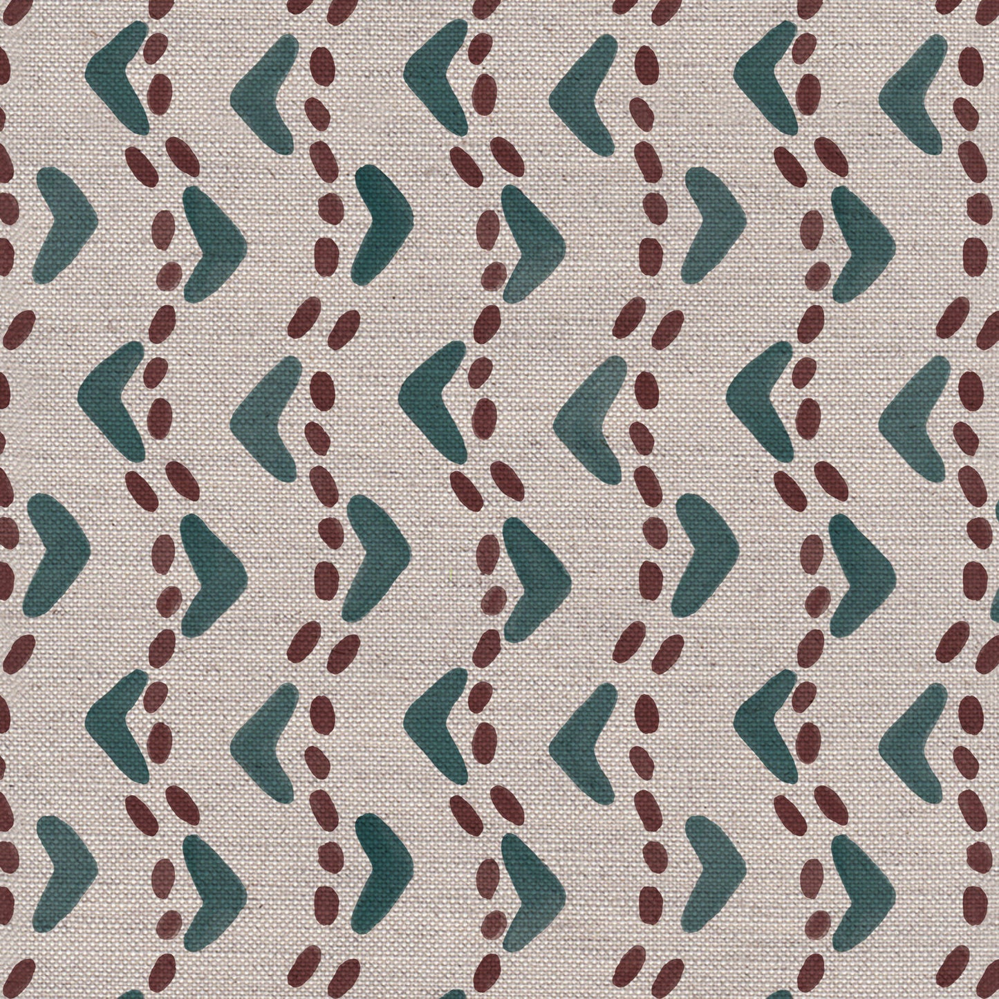 Braemar linen union fabric in Sea Blue
