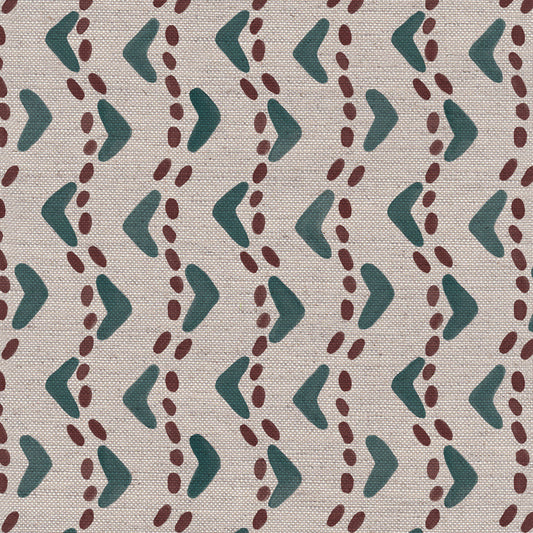 Braemar linen union fabric in Sea Blue