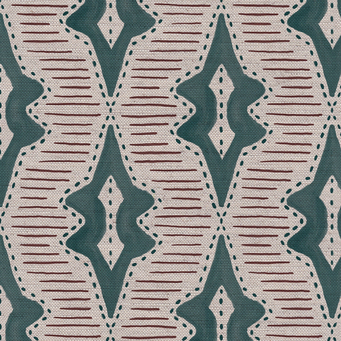 Sky Lanterns linen union fabric in Sea Blue