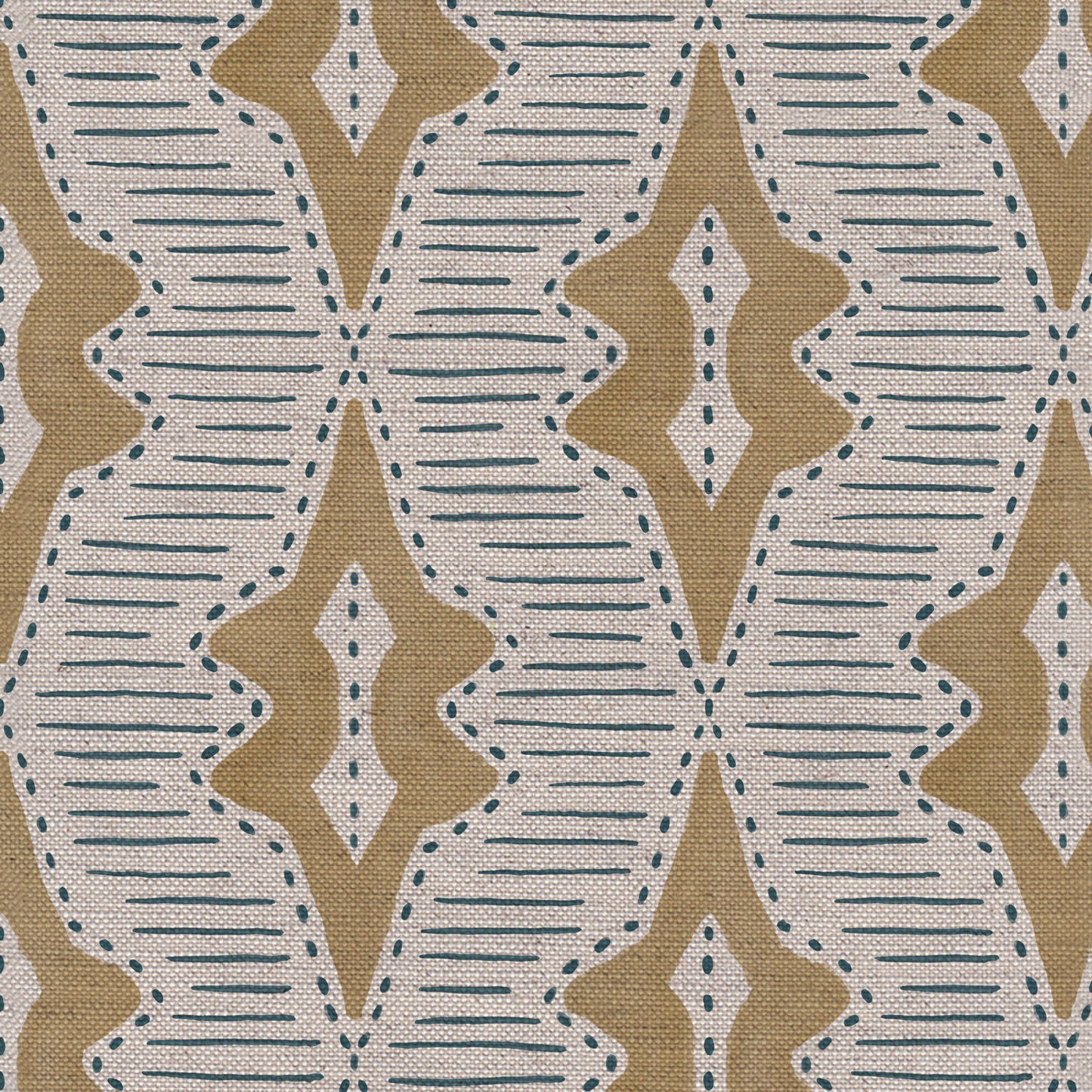 Sky Lanterns linen union fabric in Soft Yellow