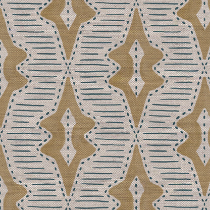 Sky Lanterns linen union fabric in Soft Yellow