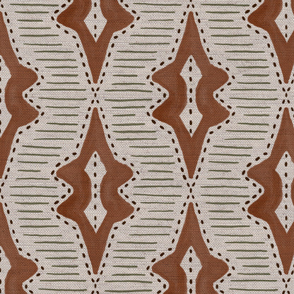 Sky Lanterns linen union fabric in Rust
