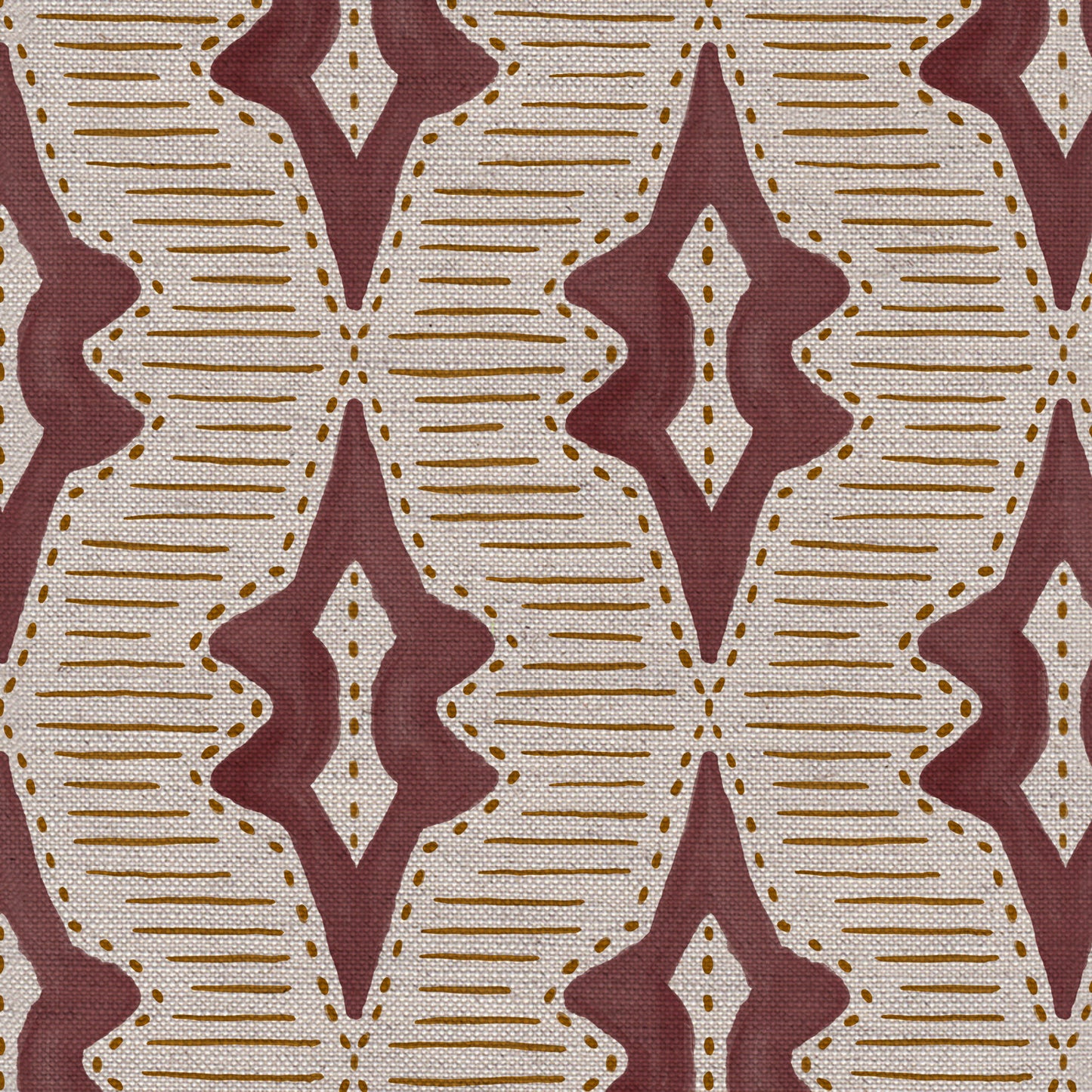 Sky Lanterns linen union fabric in Raspberry