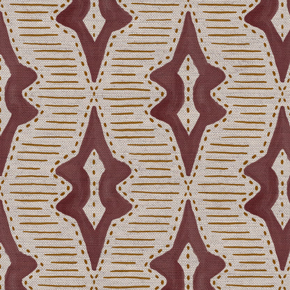 Sky Lanterns linen union fabric in Raspberry