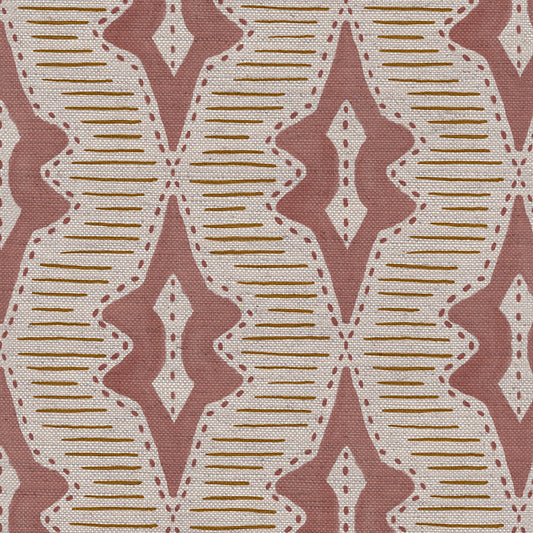 Sky Lanterns linen union fabric in Pink