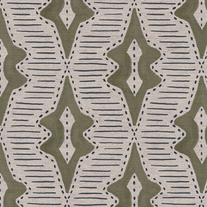 Sky Lanterns linen union fabric in Green