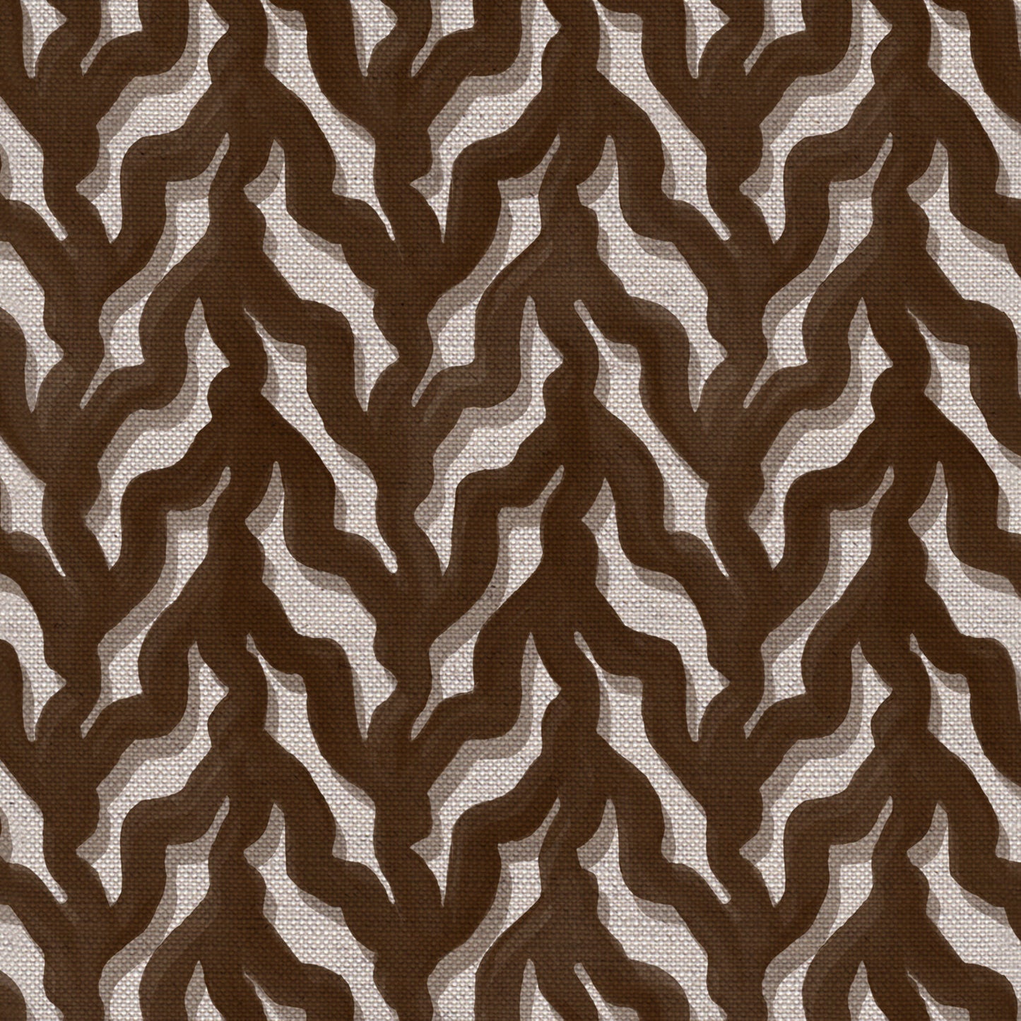 Kelp Drift linen union fabric in Brown