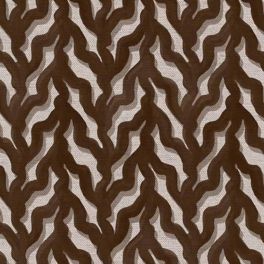 Kelp Drift linen union fabric in Brown