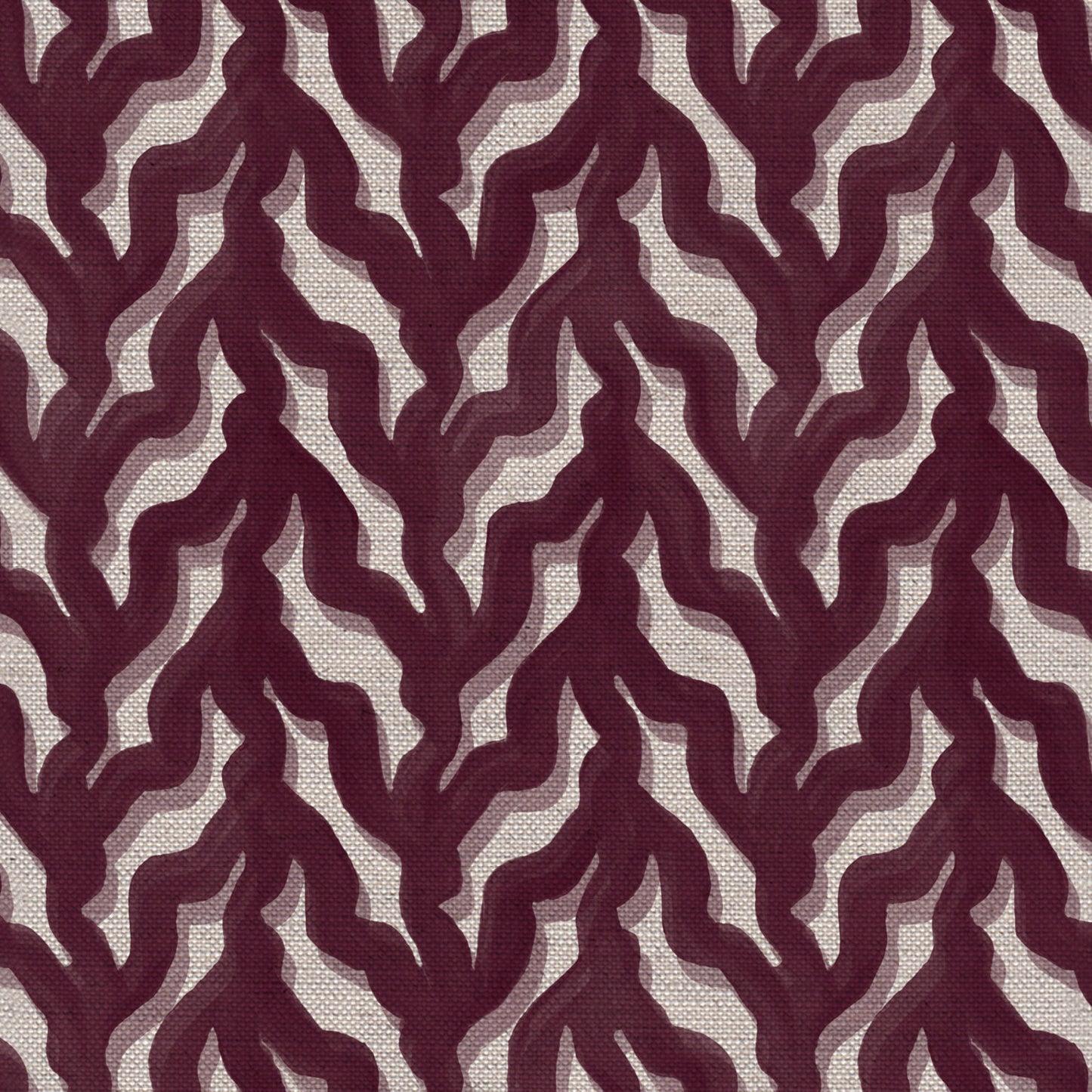 Kelp Drift linen union fabric in Blackcurrant