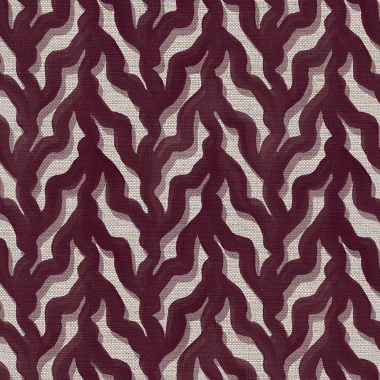 Kelp Drift linen union fabric in Blackcurrant
