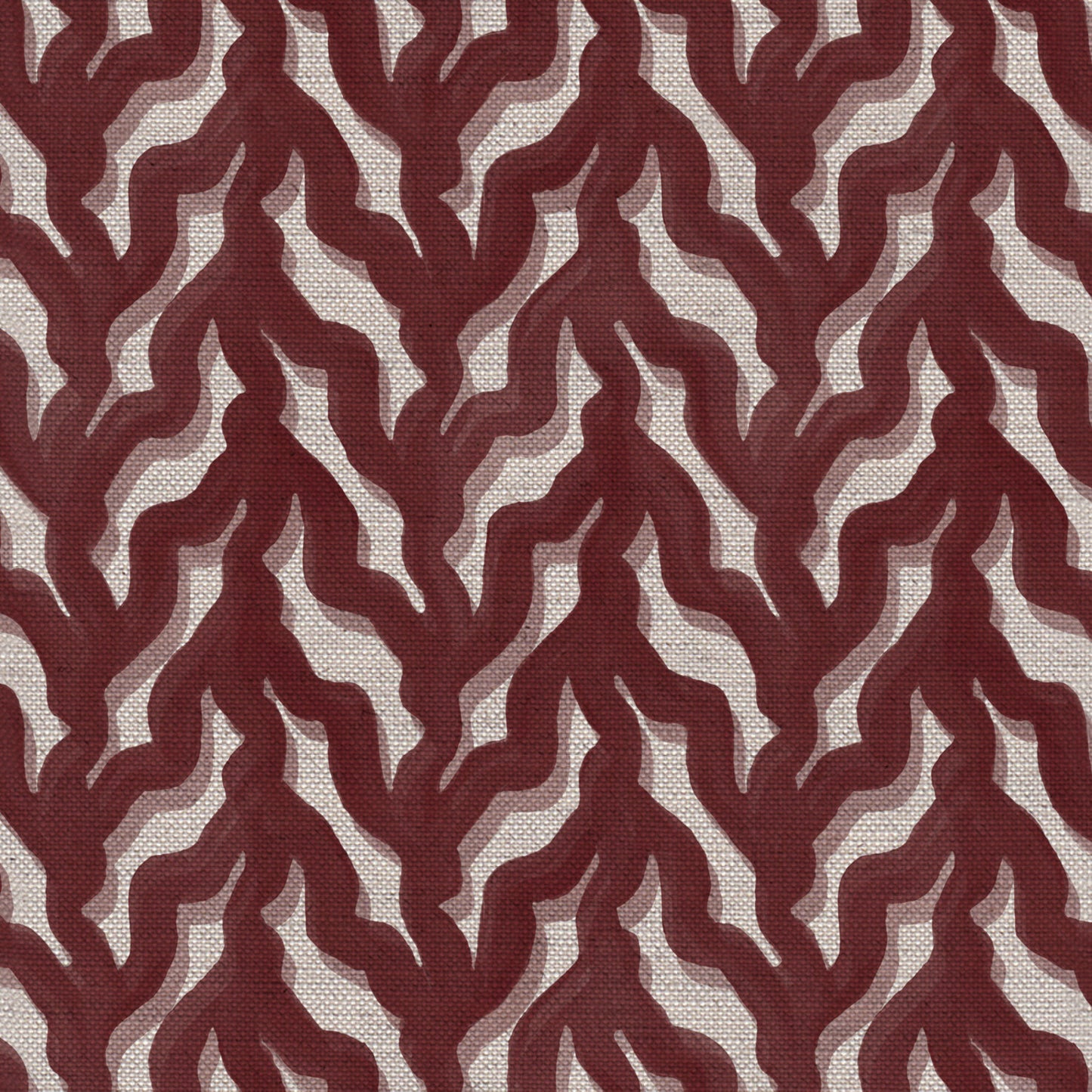 Kelp Drift linen union fabric in Raspberry