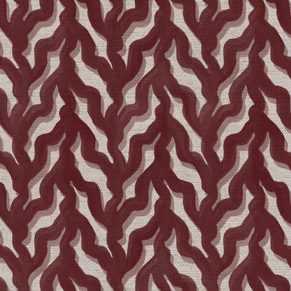 Kelp Drift linen union fabric in Raspberry
