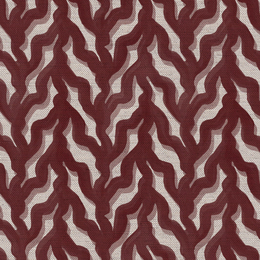 Kelp Drift linen union fabric in Raspberry