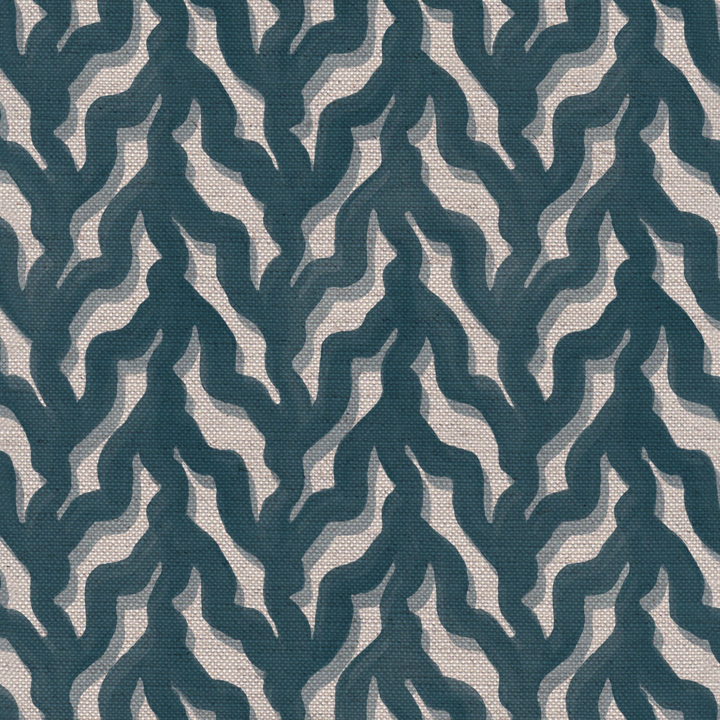 Kelp Drift linen union fabric in Sea Blue