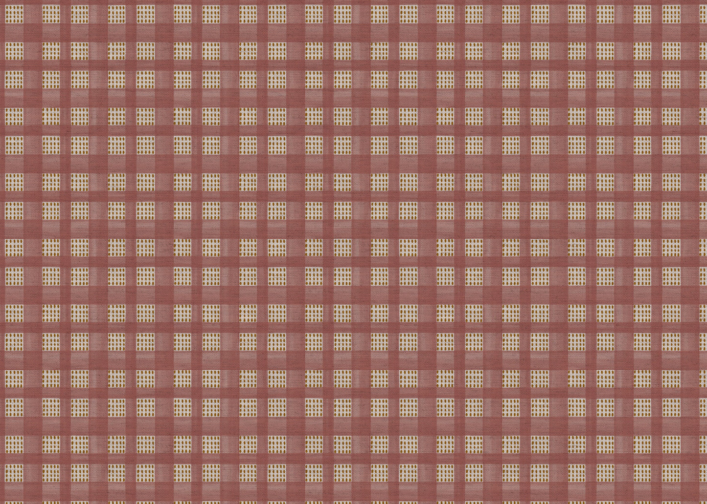Kelso check linen union fabric in Pink