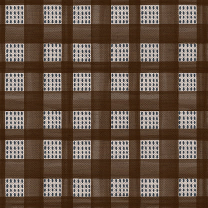 Kelso check linen union fabric in Brown