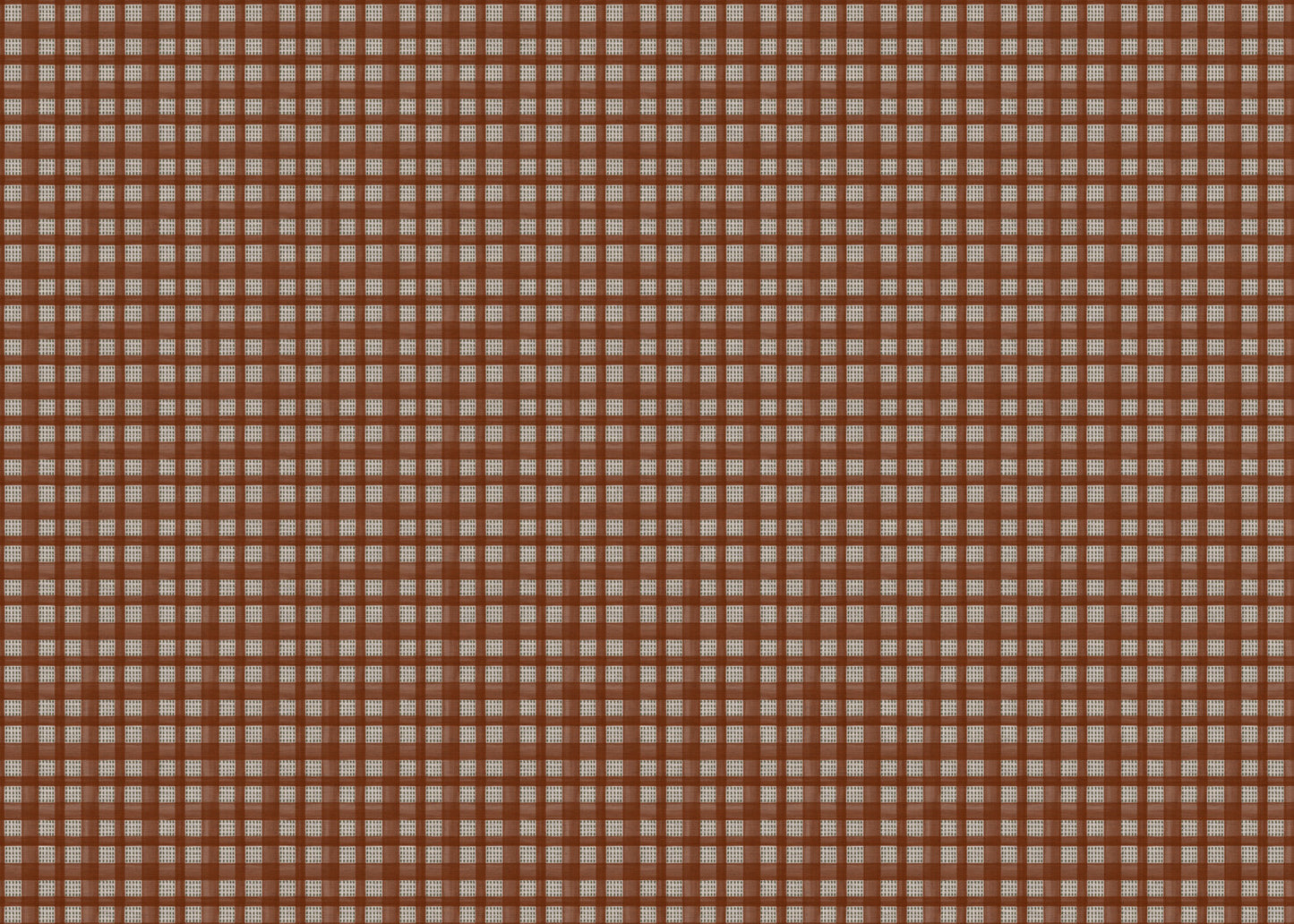 Kelso check linen union fabric in Rust