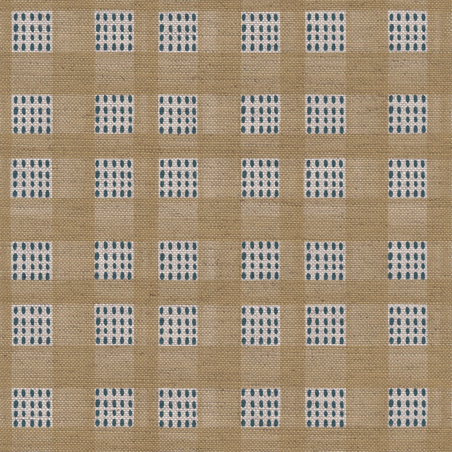Kelso check linen union fabric in Soft Yellow