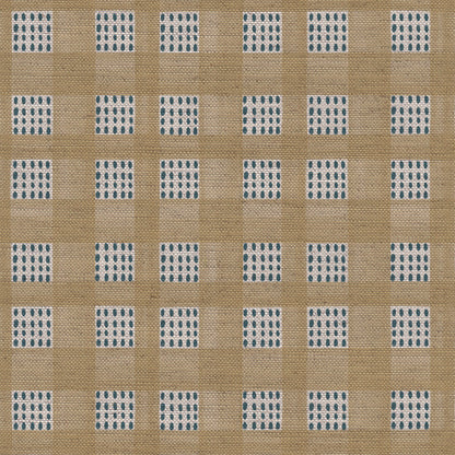 Kelso check linen union fabric in Soft Yellow