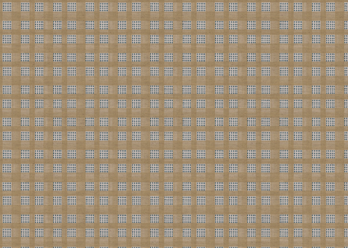 Kelso check linen union fabric in Soft Yellow