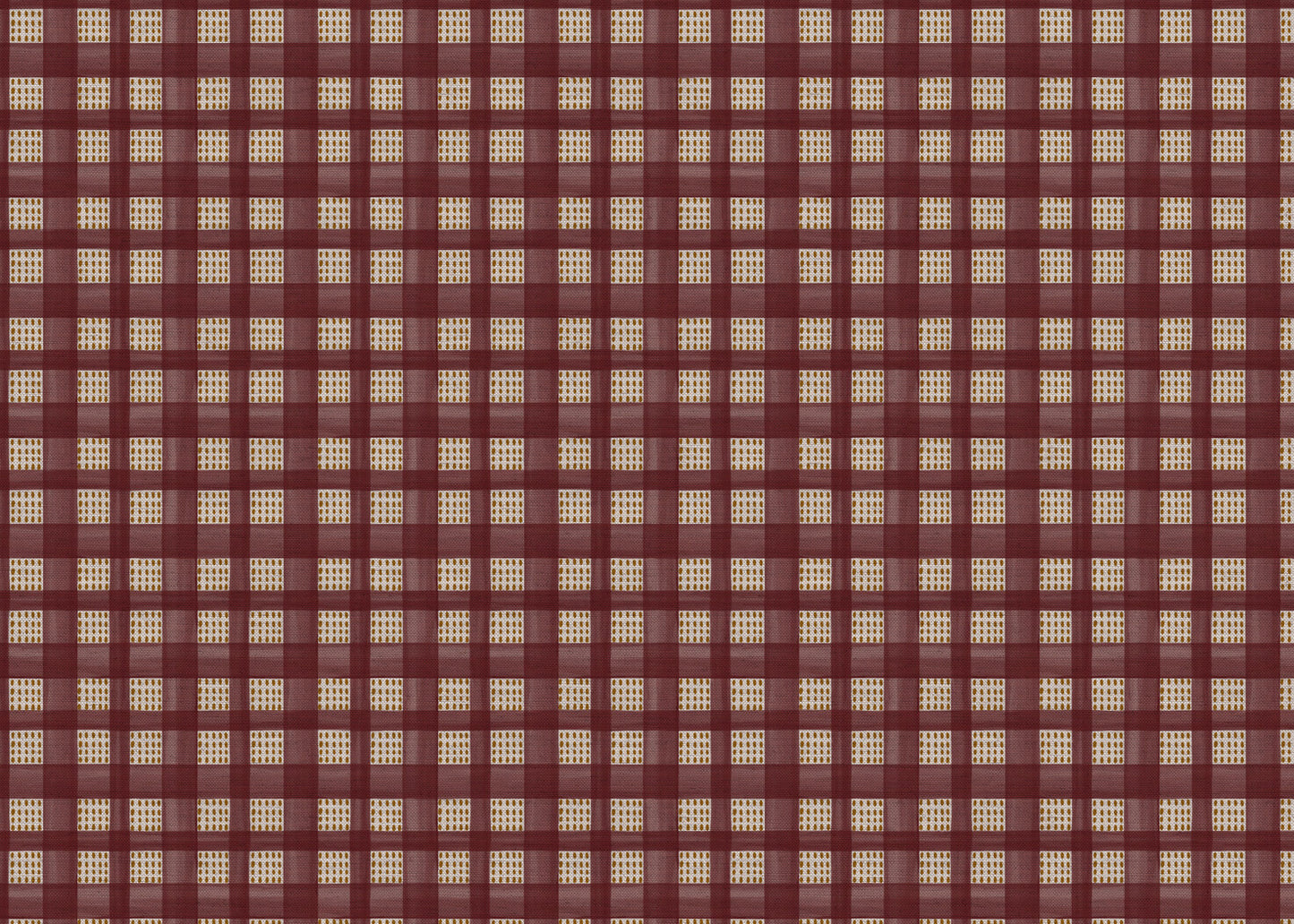 Kelso check linen union fabric in Raspberry