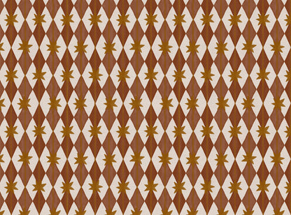 Starfall printed cotton, linen union fabric in Rust