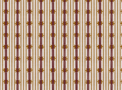 Starfall Stripe printed cotton, linen union fabric in Raspberry