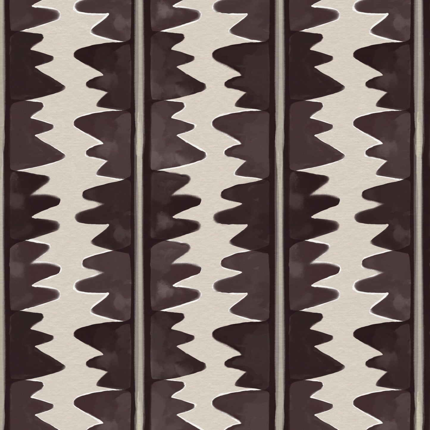 Jigzag FR Contract upholstery fabric in Aubergine