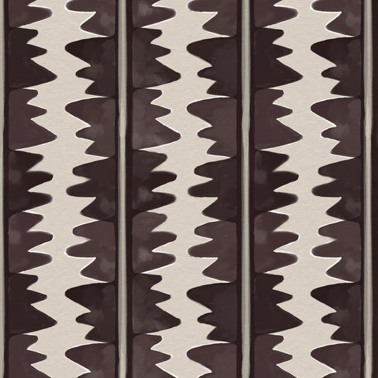 Jigzag FR Contract upholstery fabric in Aubergine
