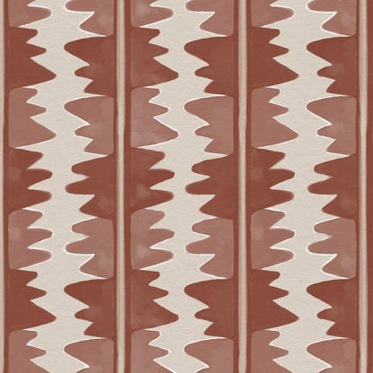 Jigzag FR Contract upholstery fabric in Terracotta