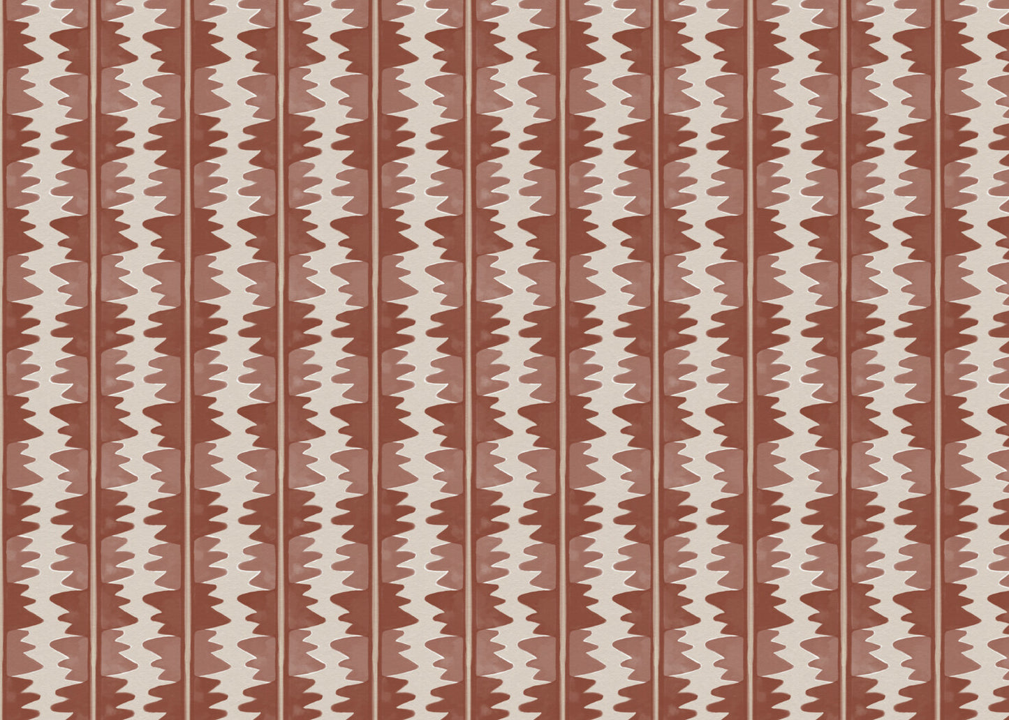 Jigzag FR Contract upholstery fabric in Terracotta