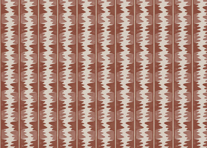 Jigzag FR Contract upholstery fabric in Terracotta