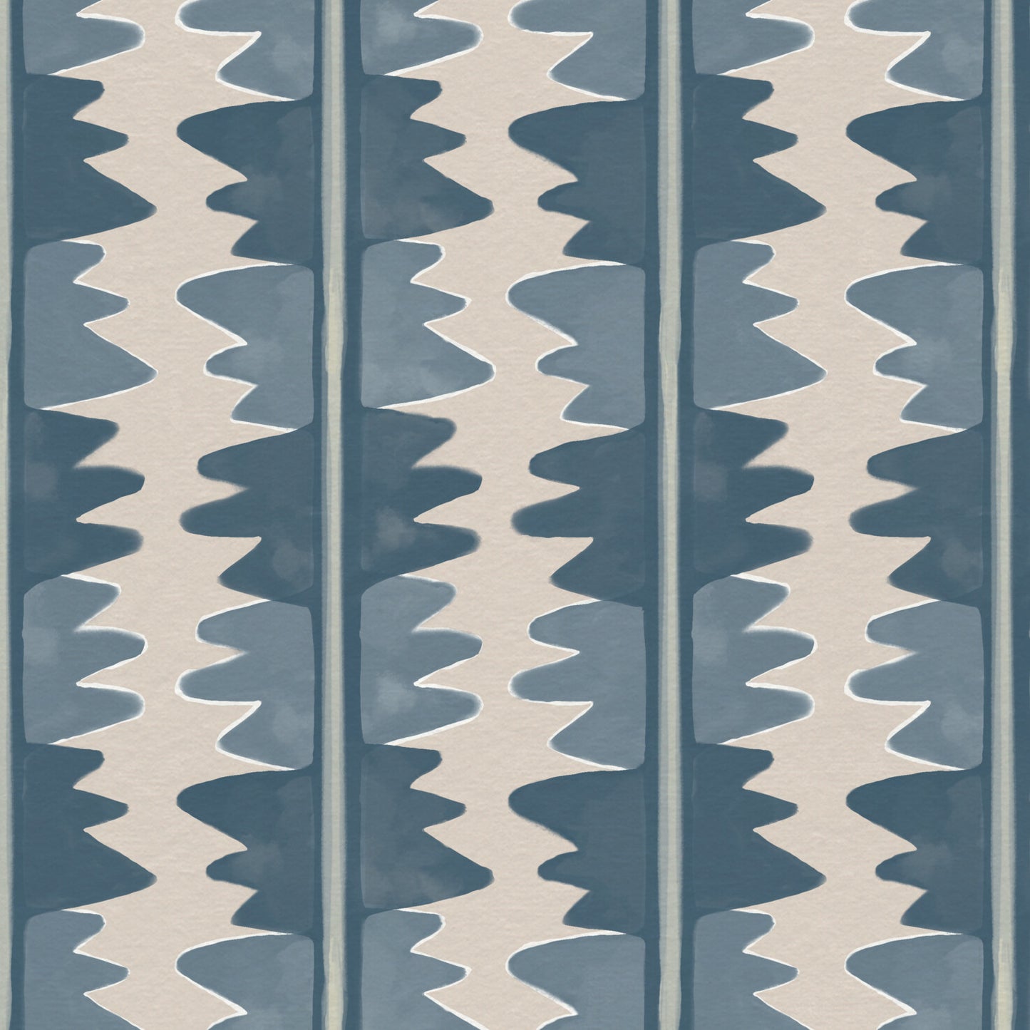 Jigzag FR Contract upholstery fabric in Blue
