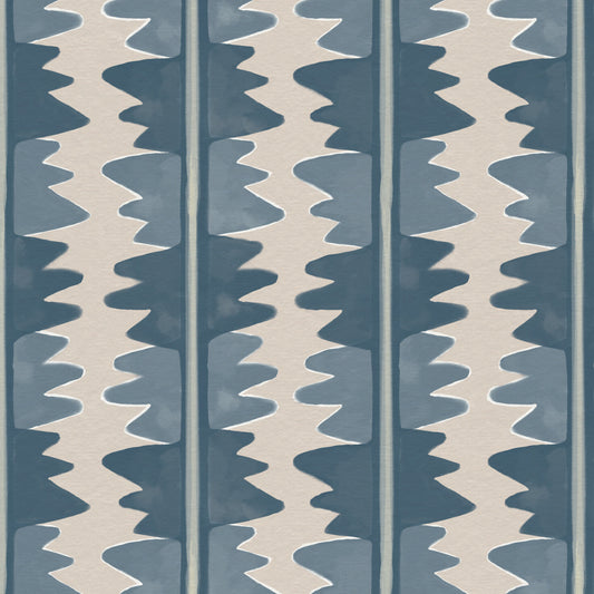 Jigzag FR Contract upholstery fabric in Blue