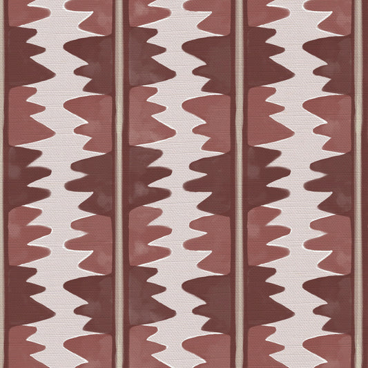 Jigzag linen union fabric in Pink