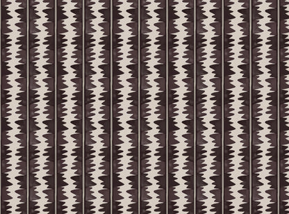Jigzag linen union fabric in Aubergine