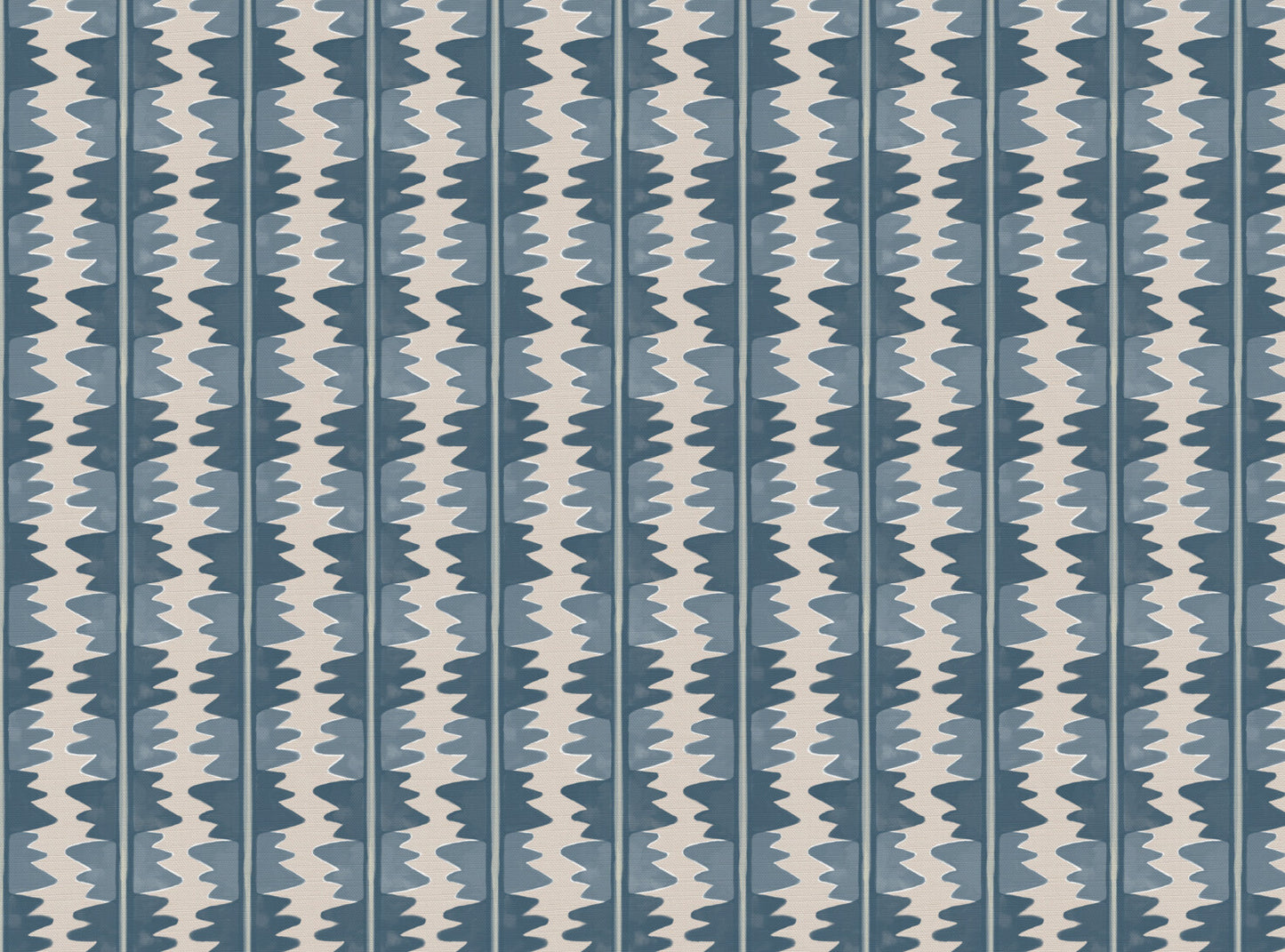Jigzag linen union fabric in Blue